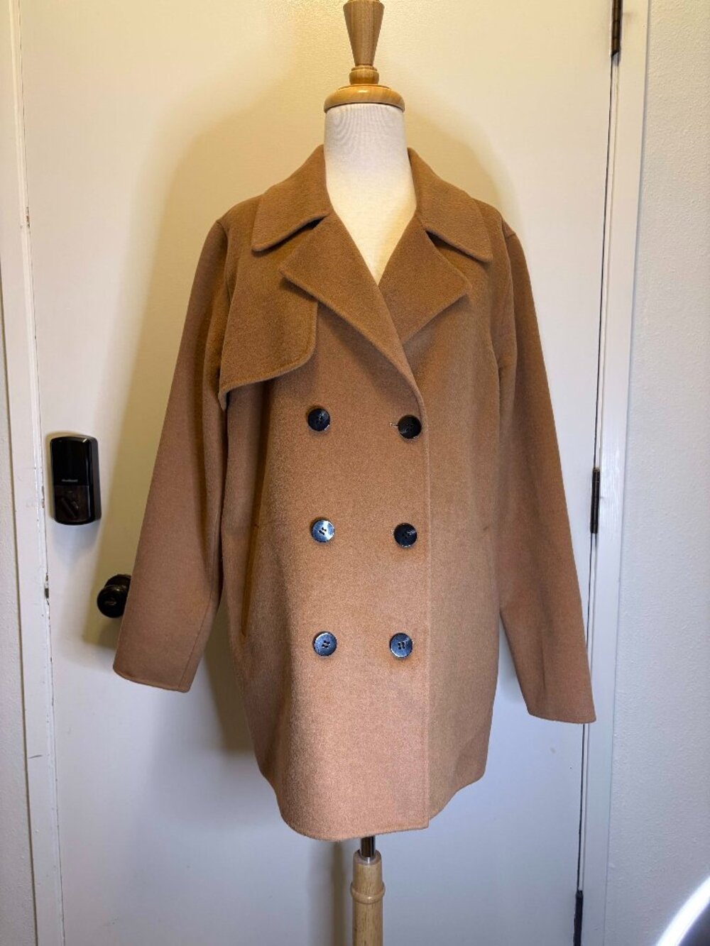 Betabrand Camel Pea Coat
